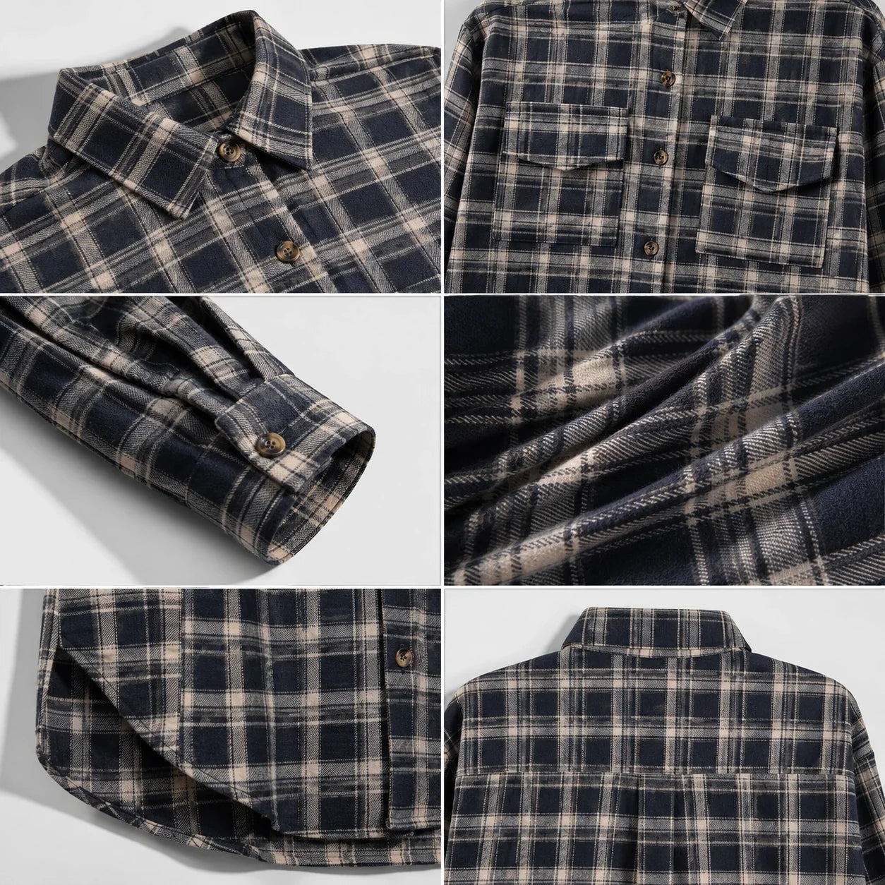 Plaid Button Front Shirt Jacket WHD0606295