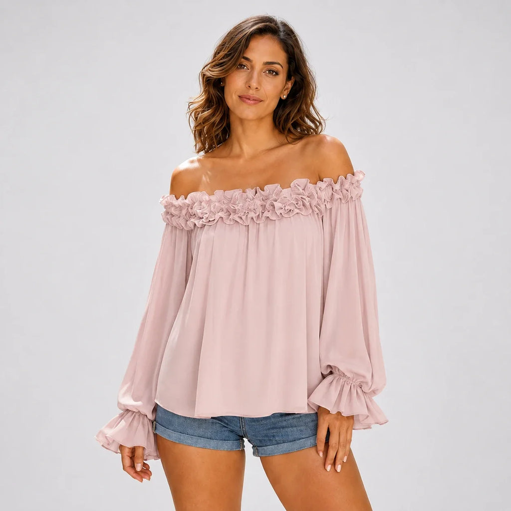 Off-Shoulder Ruffle Top WHD0606296