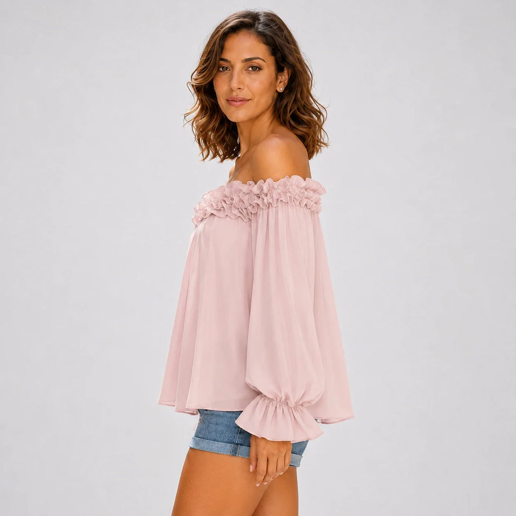 Off-Shoulder Ruffle Top WHD0606296