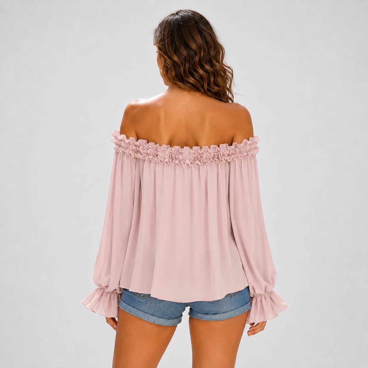 Off-Shoulder Ruffle Top WHD0606296