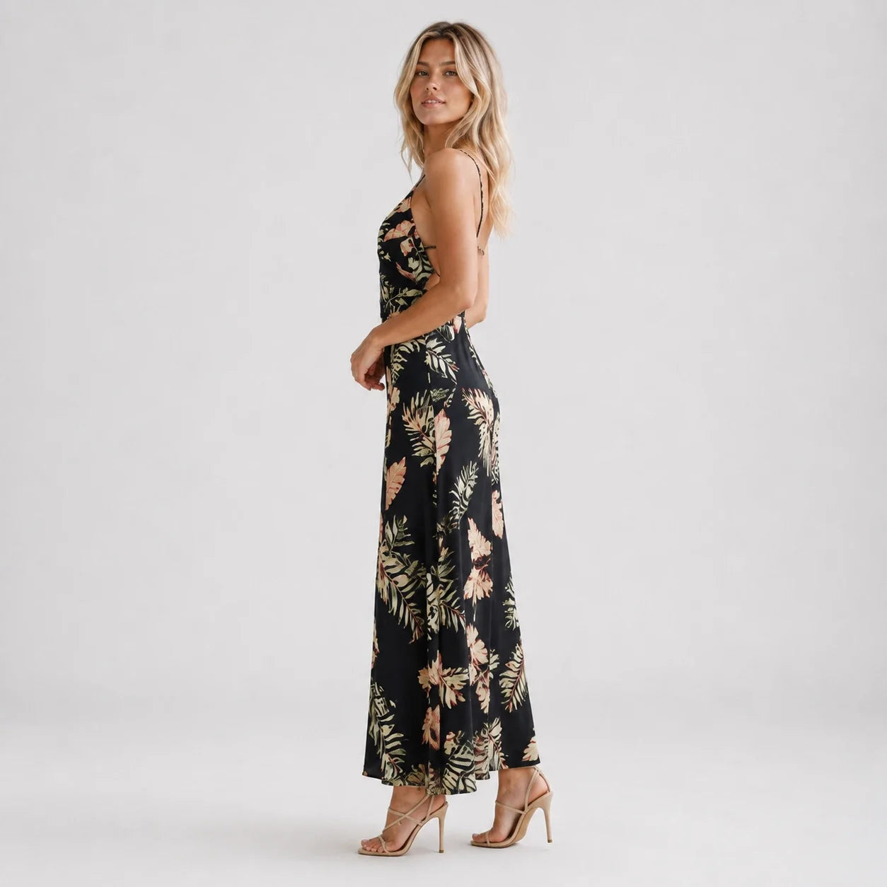 Tropical Print Maxi Dress WHD0606298