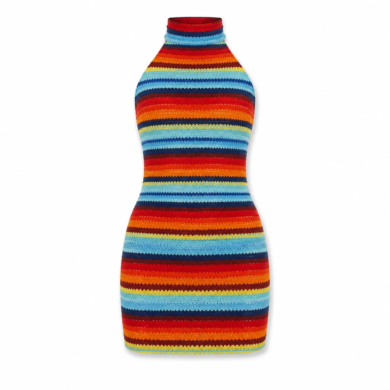 Striped Halter Mini Dress WHD0606299