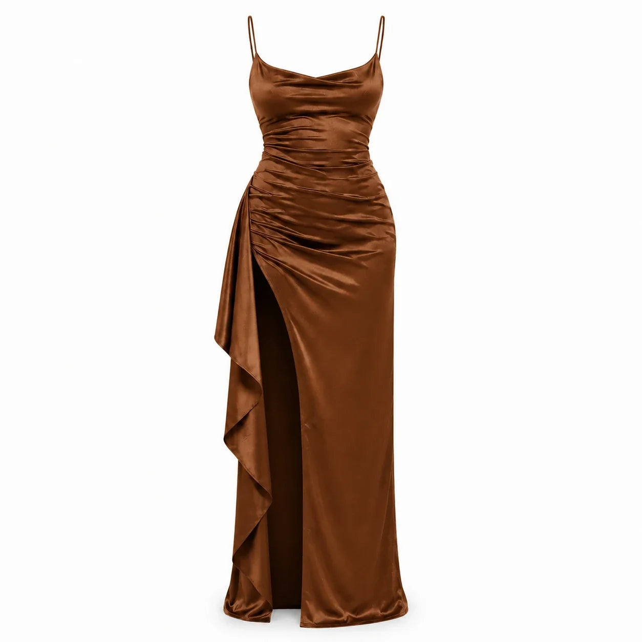 Ruched Slit Maxi Dress WHD0606301