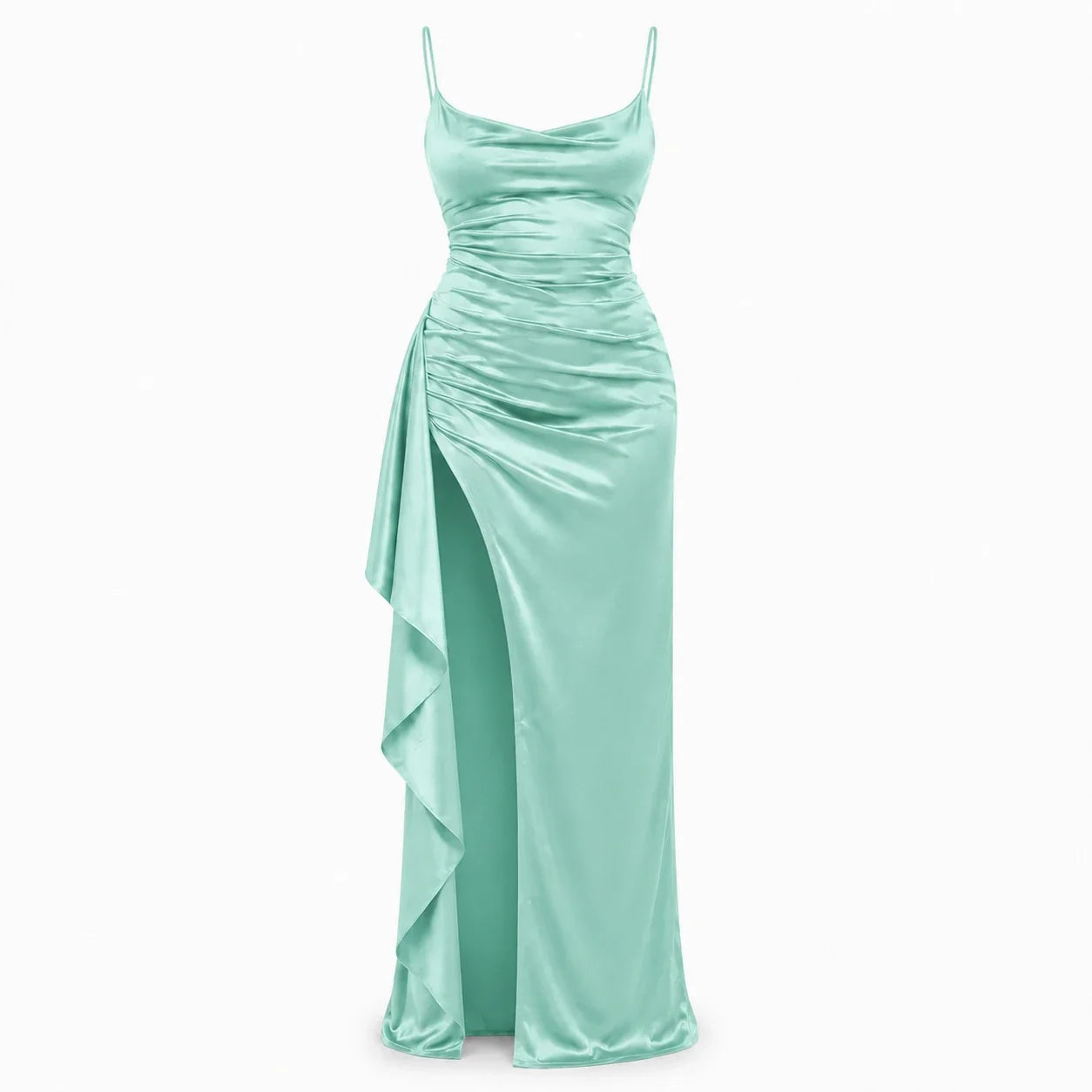 Ruched Slit Maxi Dress WHD0606301