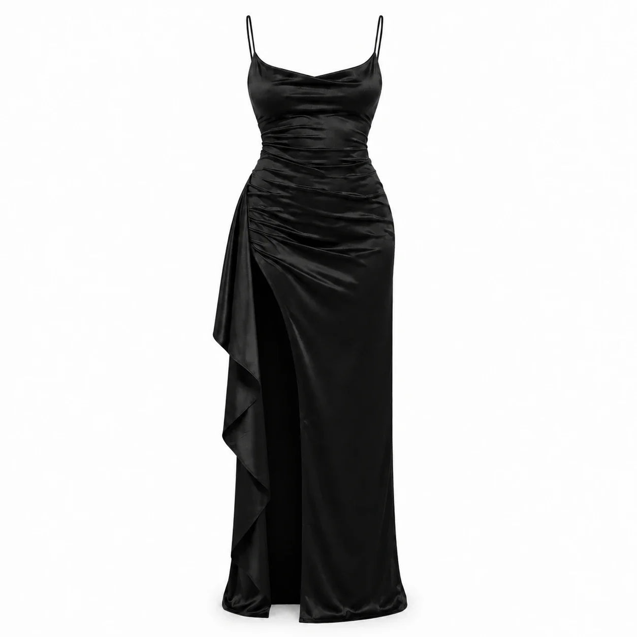 Ruched Slit Maxi Dress WHD0606301