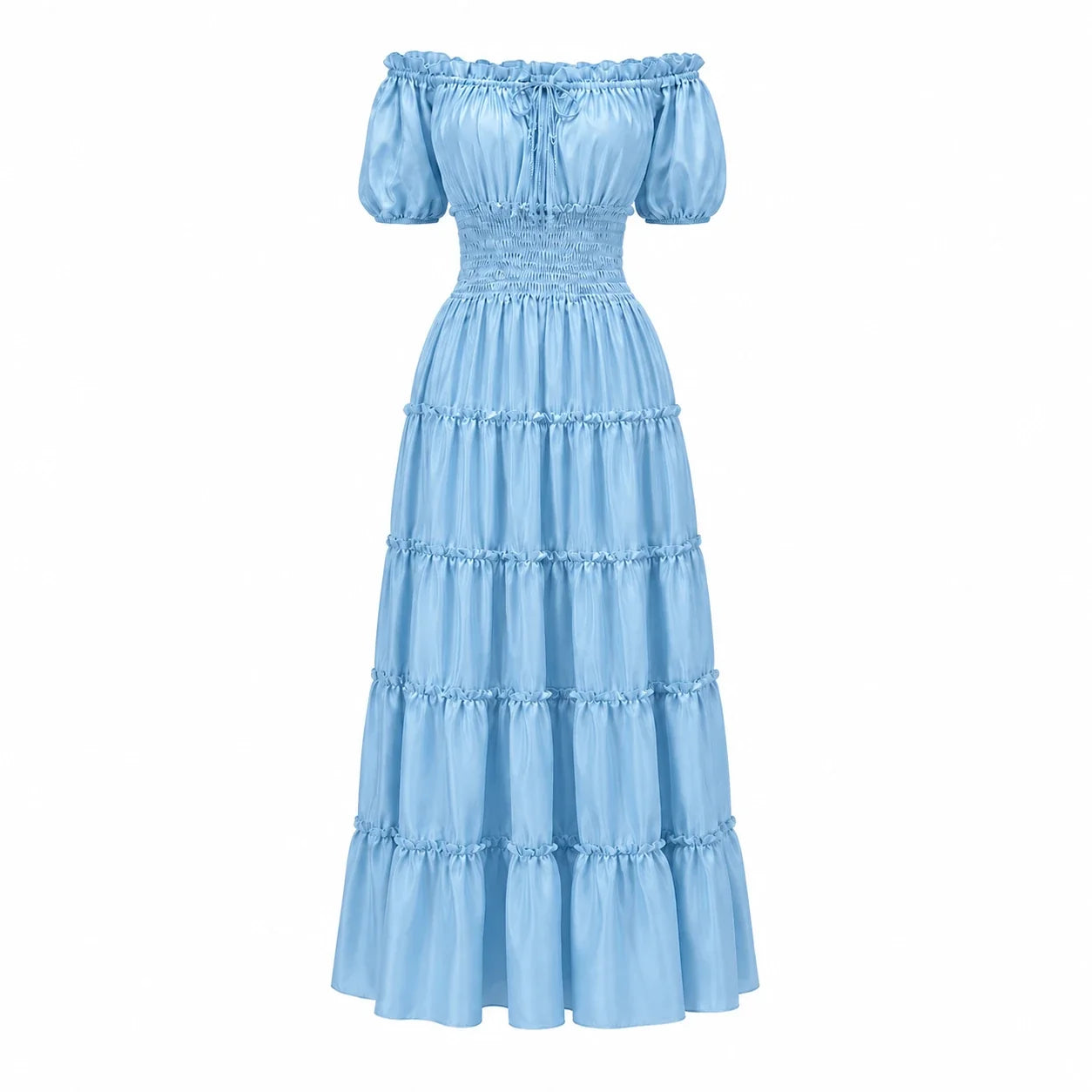 Off-Shoulder Tiered Maxi Dress WHD0606303