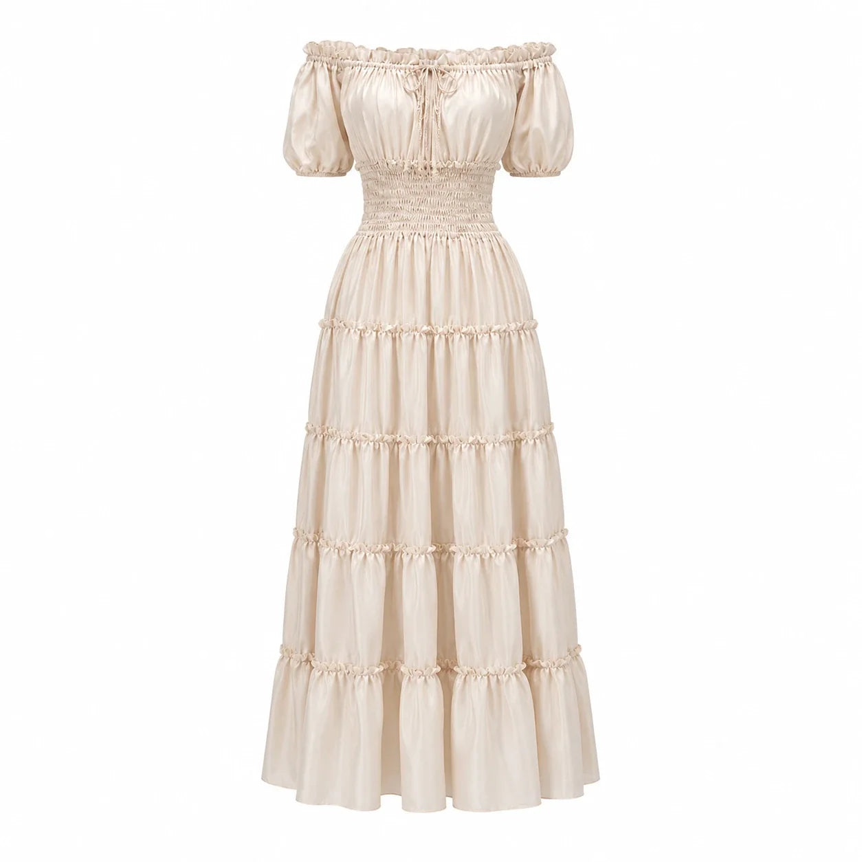Off-Shoulder Tiered Maxi Dress WHD0606303