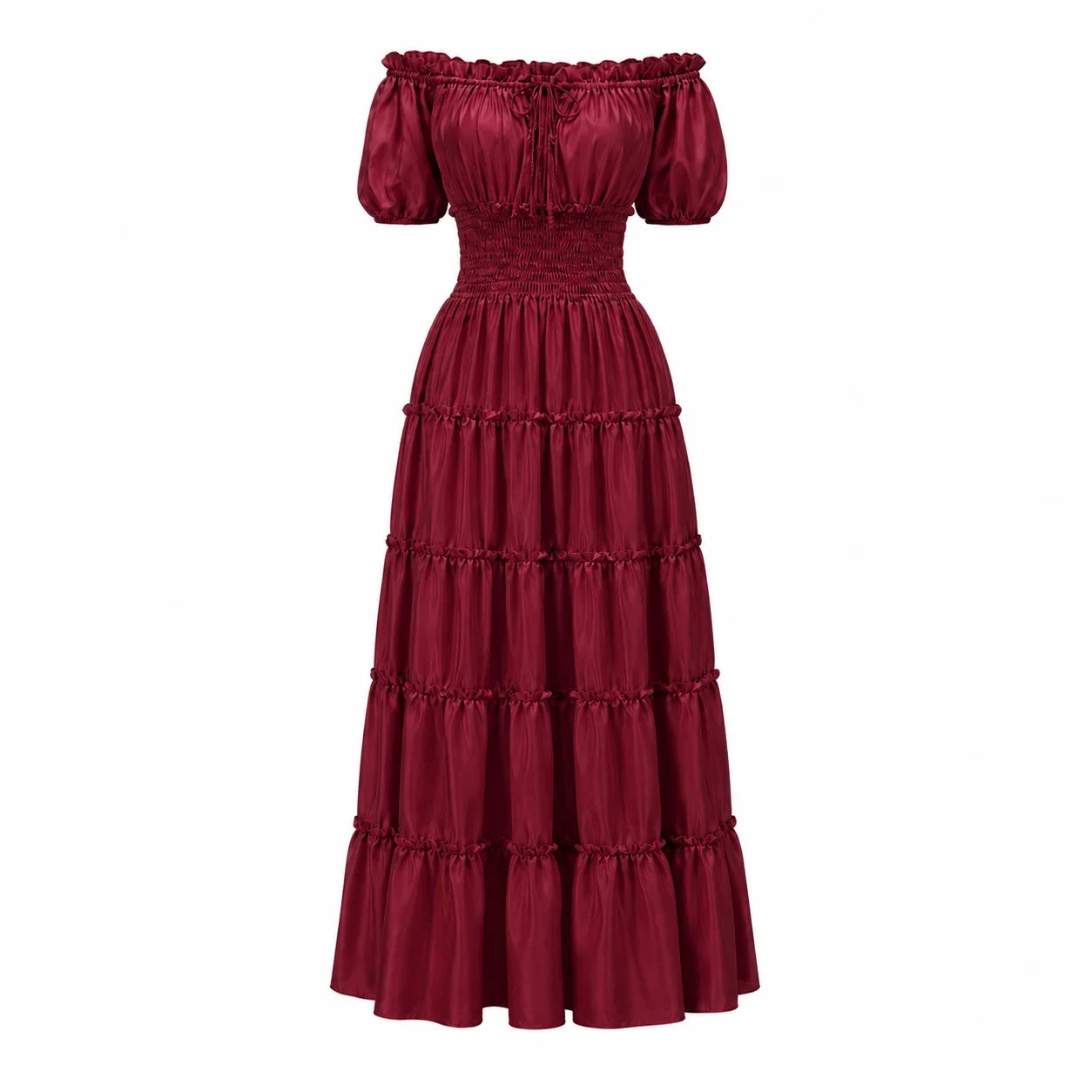 Off-Shoulder Tiered Maxi Dress WHD0606303