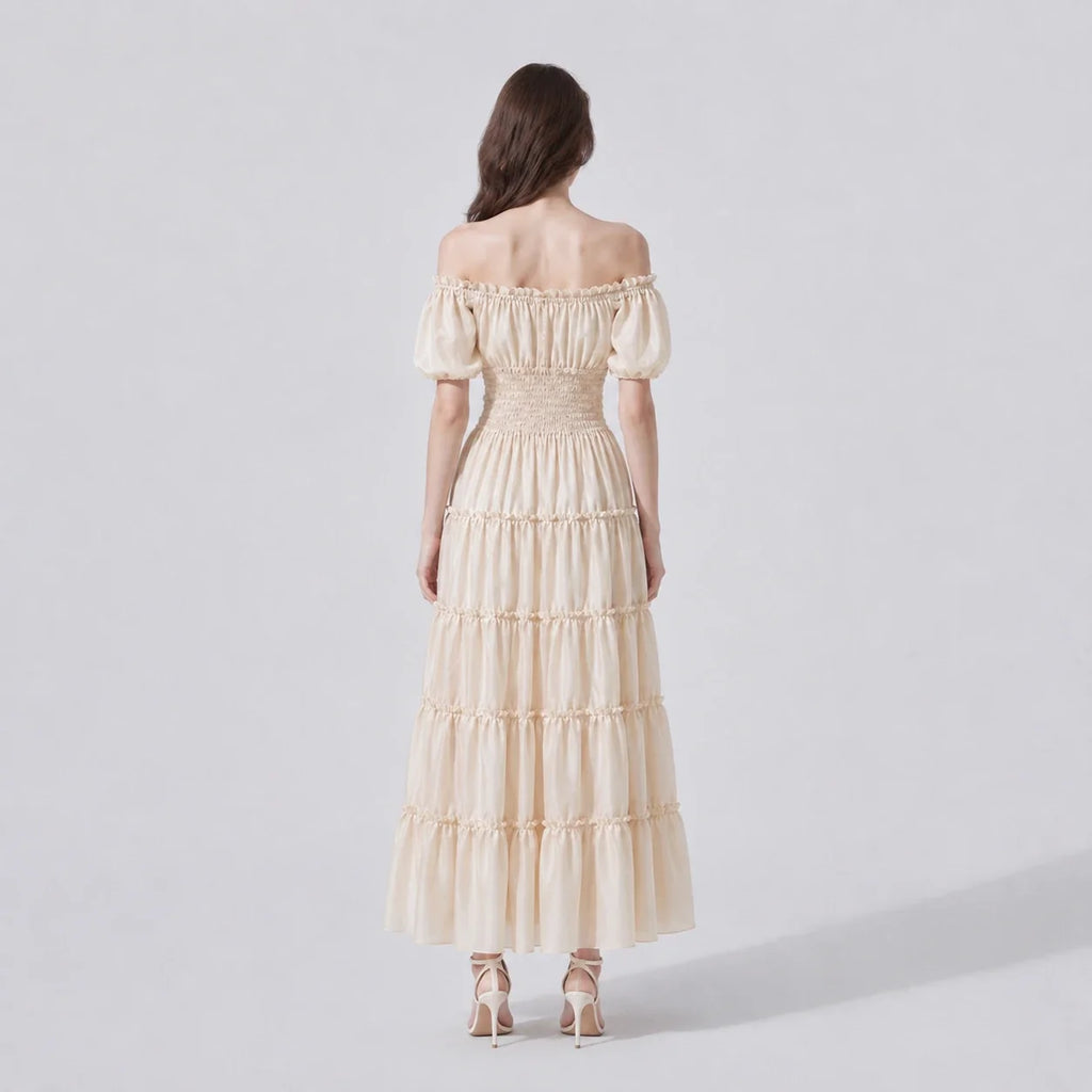 Off-Shoulder Tiered Maxi Dress WHD0606303