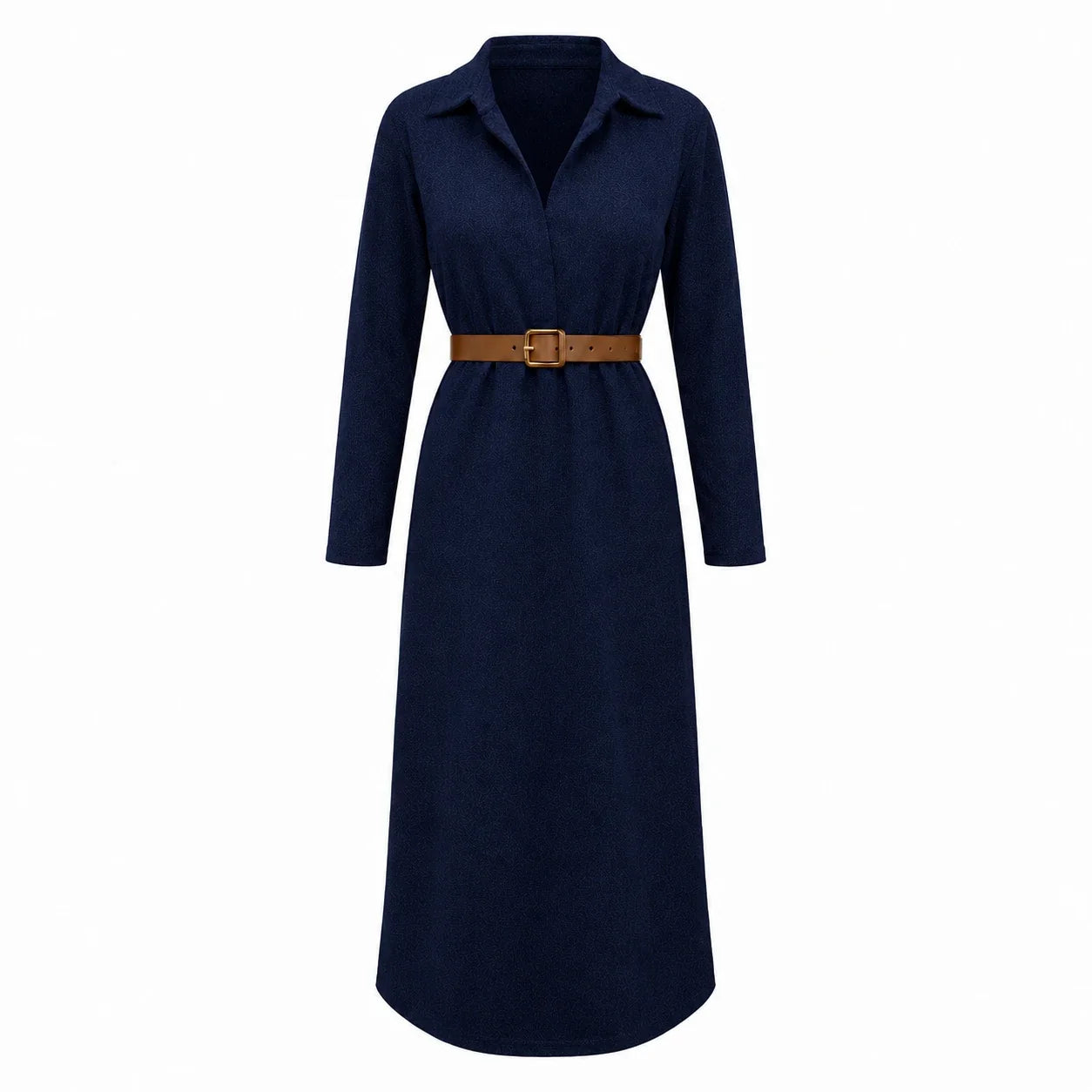 Belted Burgundy Midi Dress WHD0606304