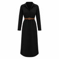 Belted Burgundy Midi Dress WHD0606304