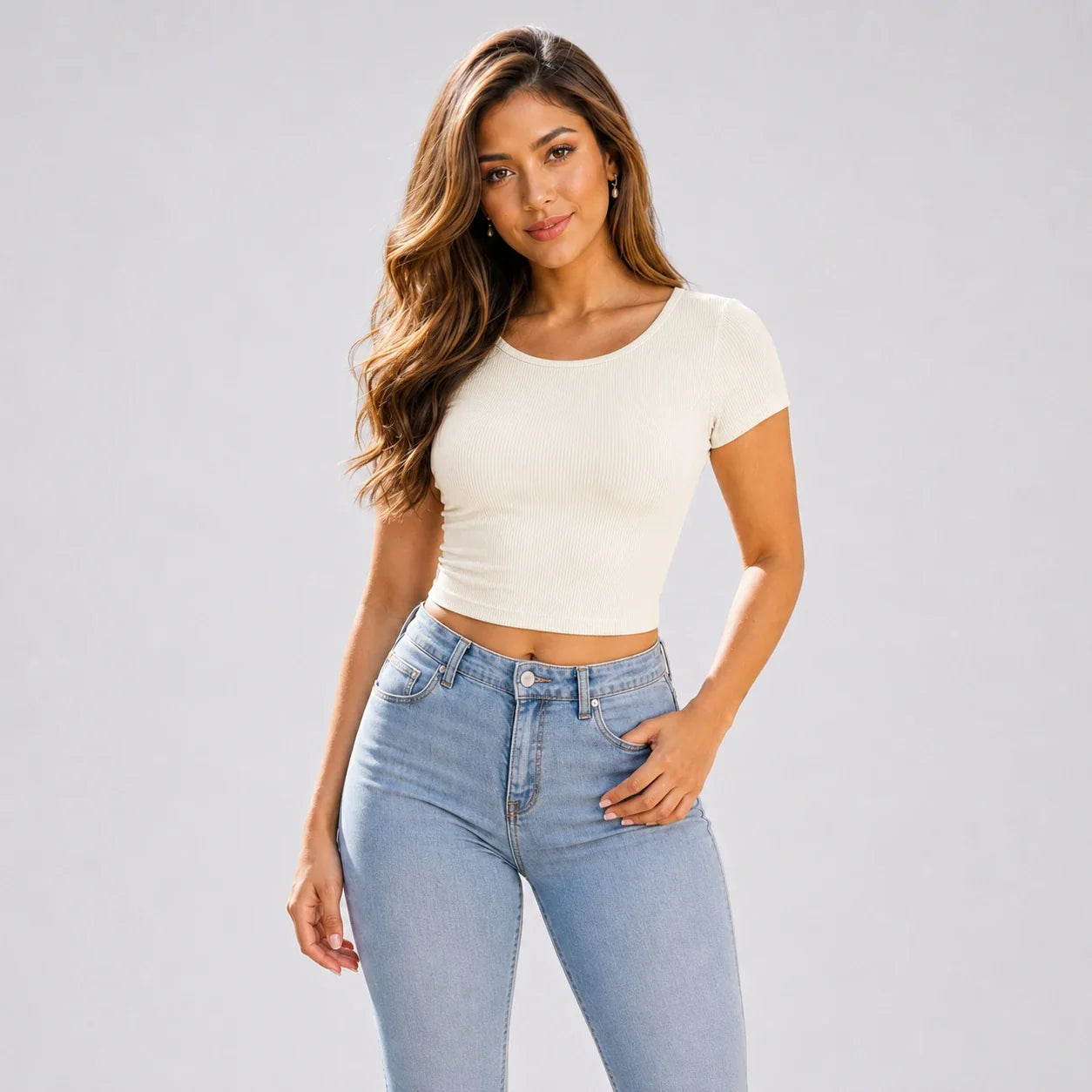 Ribbed Cropped Tee WHD0606317-JYTD001