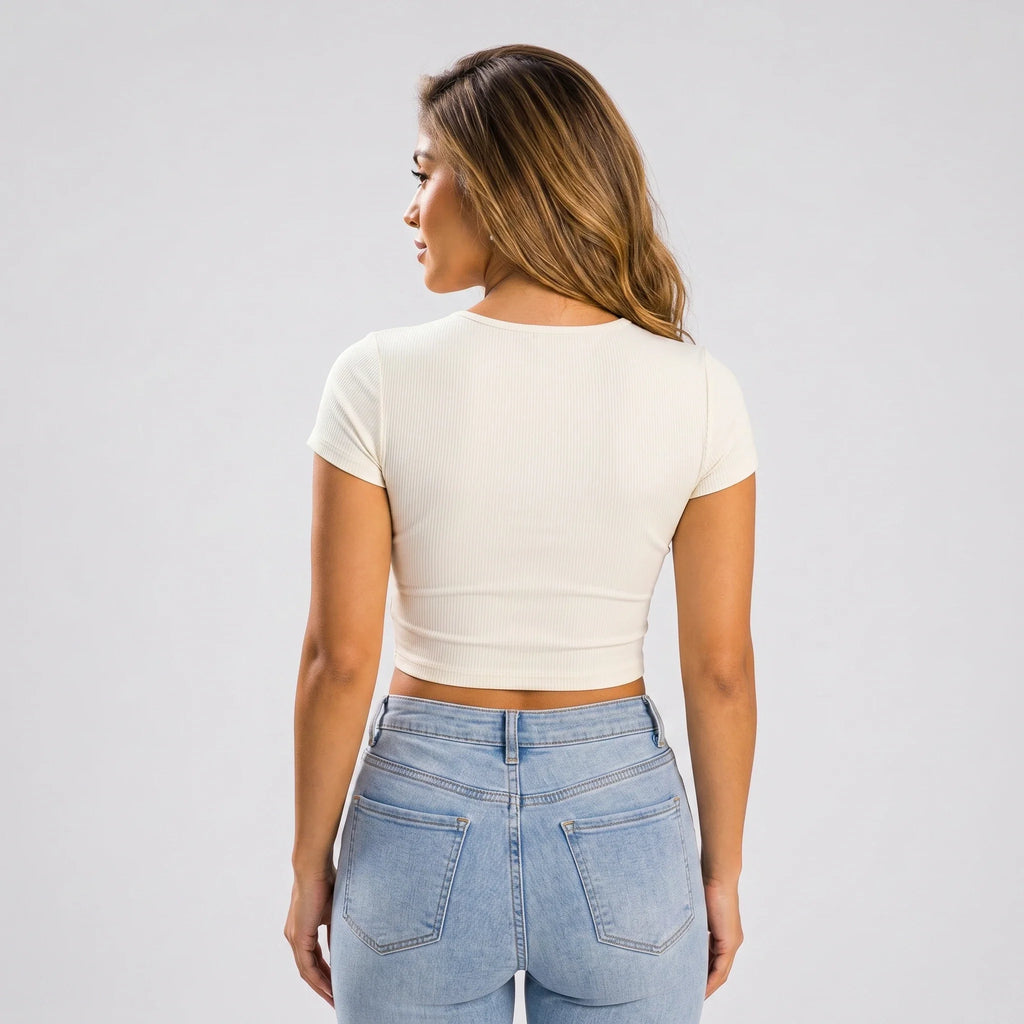 Ribbed Cropped Tee WHD0606317-JYTD001