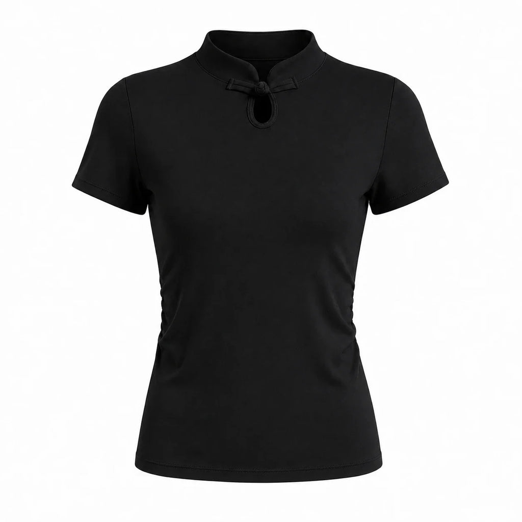 Mandarin Collar Fitted Tee WHD0606318-JYMD102