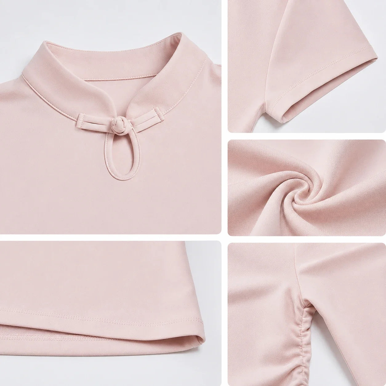 Mandarin Collar Fitted Tee WHD0606318-JYMD102