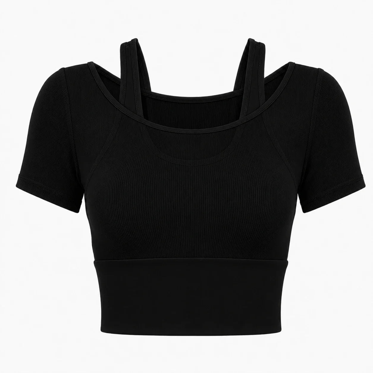 Layered Cropped Active Top WHD0606320-JYMD032