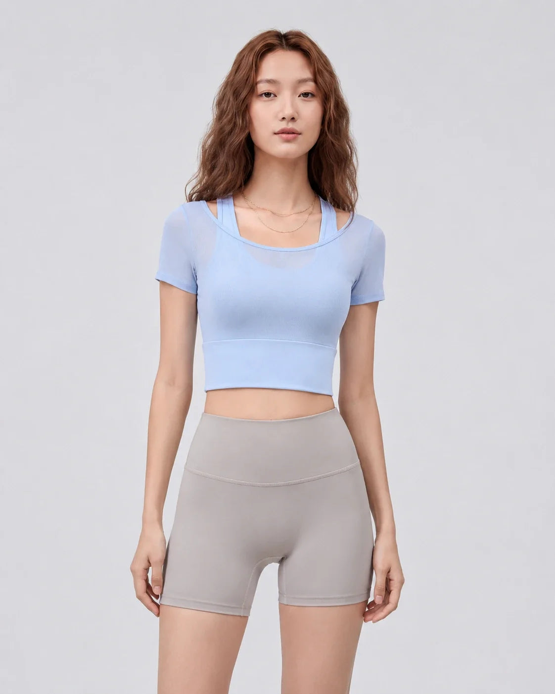 Layered Cropped Active Top WHD0606320-JYMD032