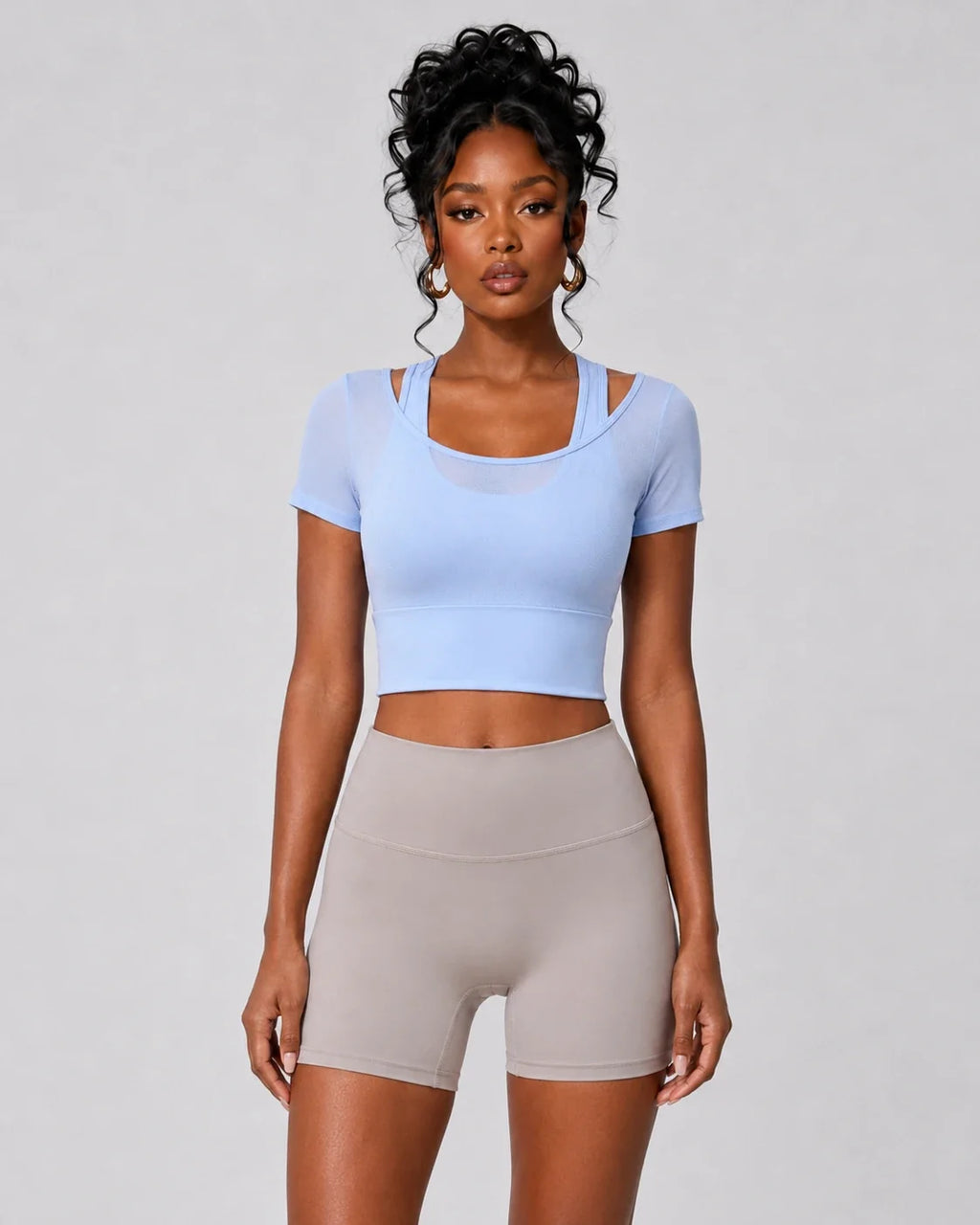 Layered Cropped Active Top WHD0606320-JYMD032