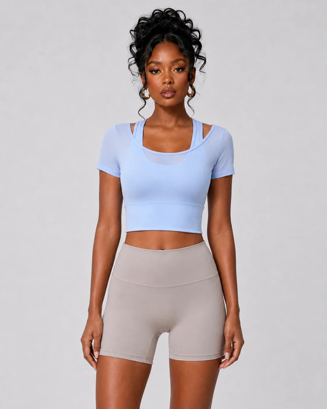 Layered Cropped Active Top WHD0606320-JYMD032
