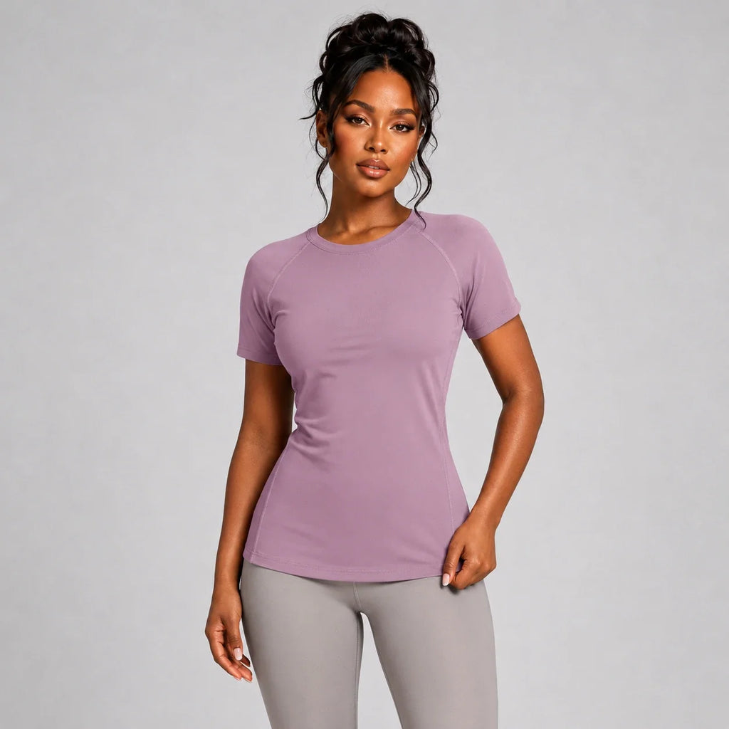 Mauve Fitted Active Tee WHD0606322-JYMD027