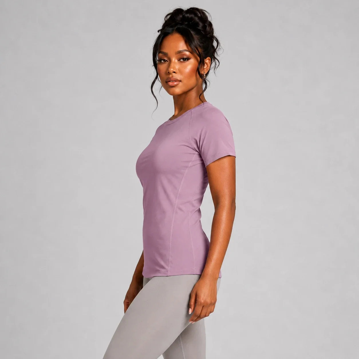 Mauve Fitted Active Tee WHD0606322-JYMD027