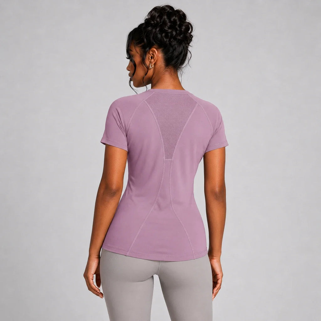 Mauve Fitted Active Tee WHD0606322-JYMD027