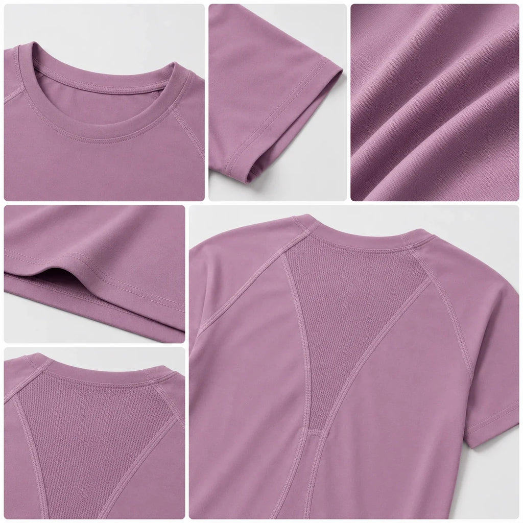 Mauve Fitted Active Tee WHD0606322-JYMD027