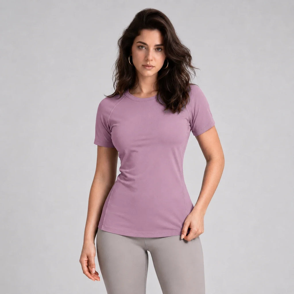 Mauve Fitted Active Tee WHD0606322-JYMD027