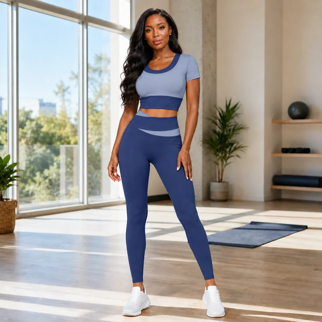 Colorblock Layered Activewear Set WHD0606323-JYMD035