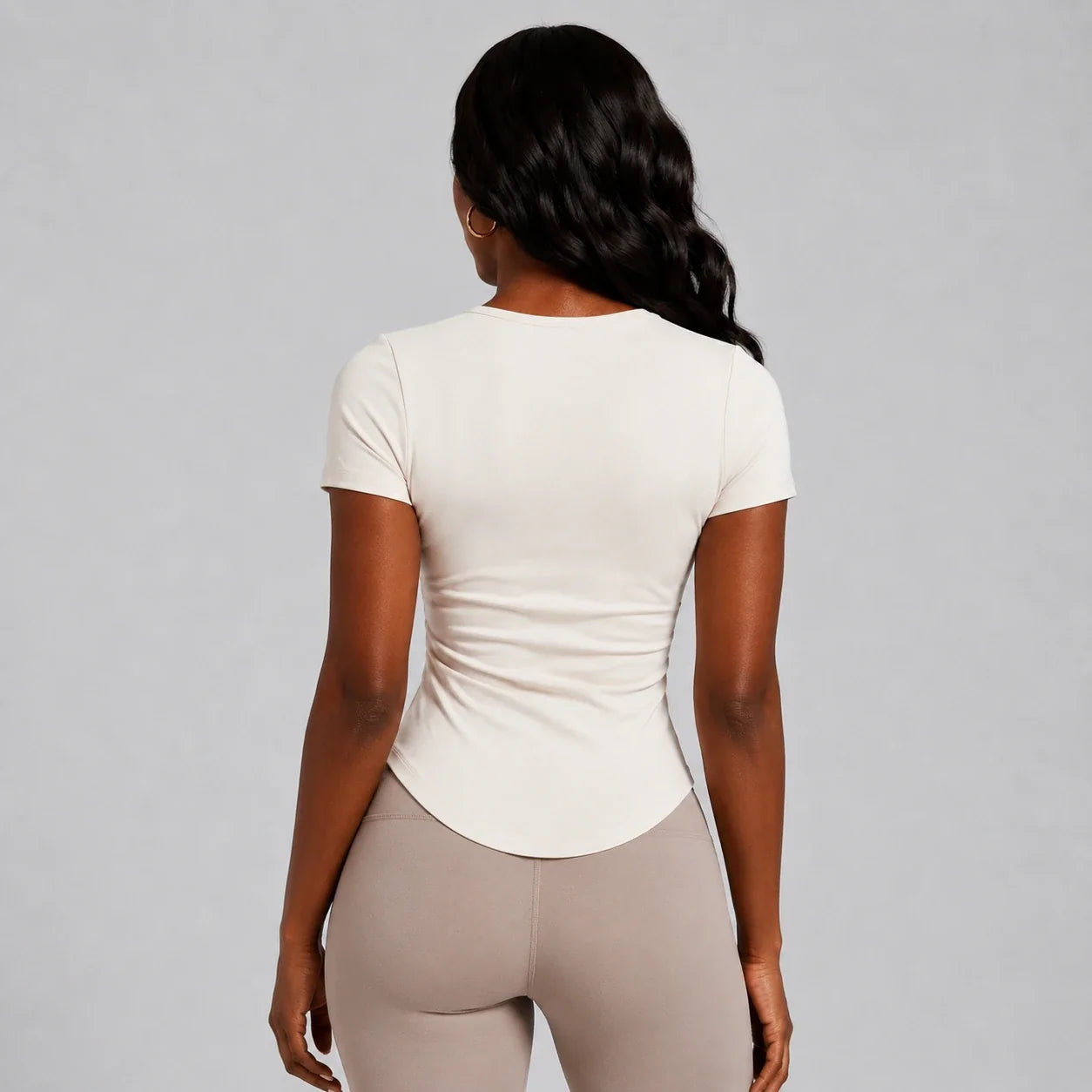 Asymmetric Cutout Ruched Top WHD0606325-JYMD105