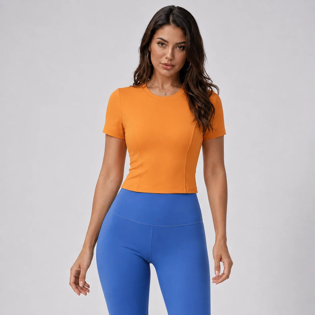 Ruched Back Crop Tee WHD0606326-JYMD112