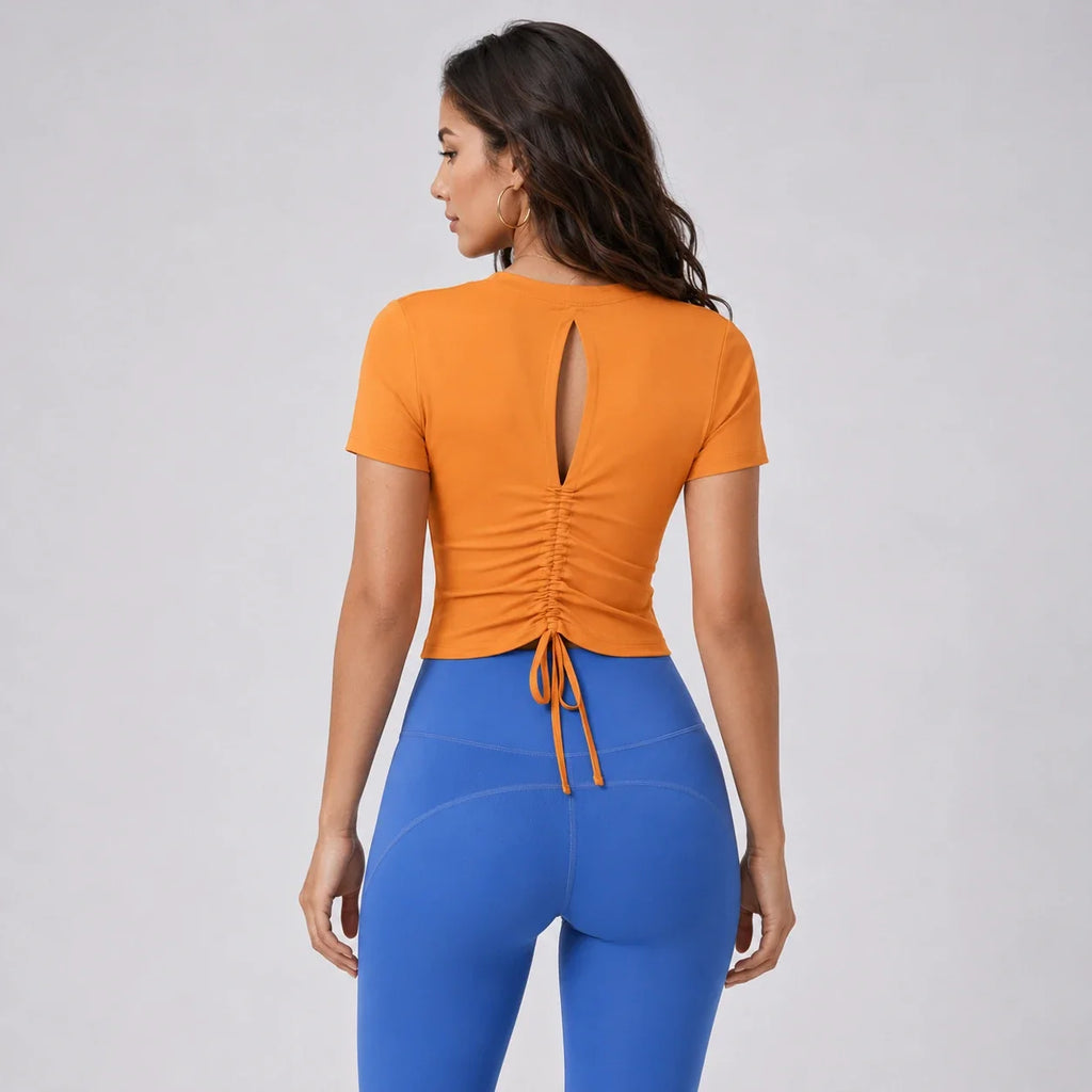 Ruched Back Crop Tee WHD0606326-JYMD112