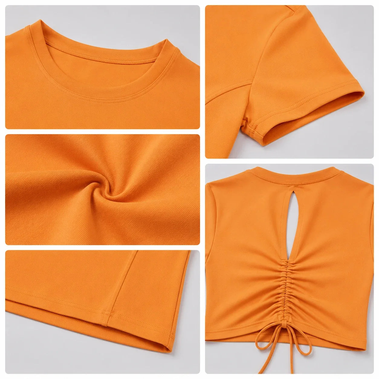 Ruched Back Crop Tee WHD0606326-JYMD112