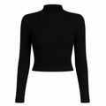 Ribbed Mock Neck Crop Top WHD0606338-JYTC015