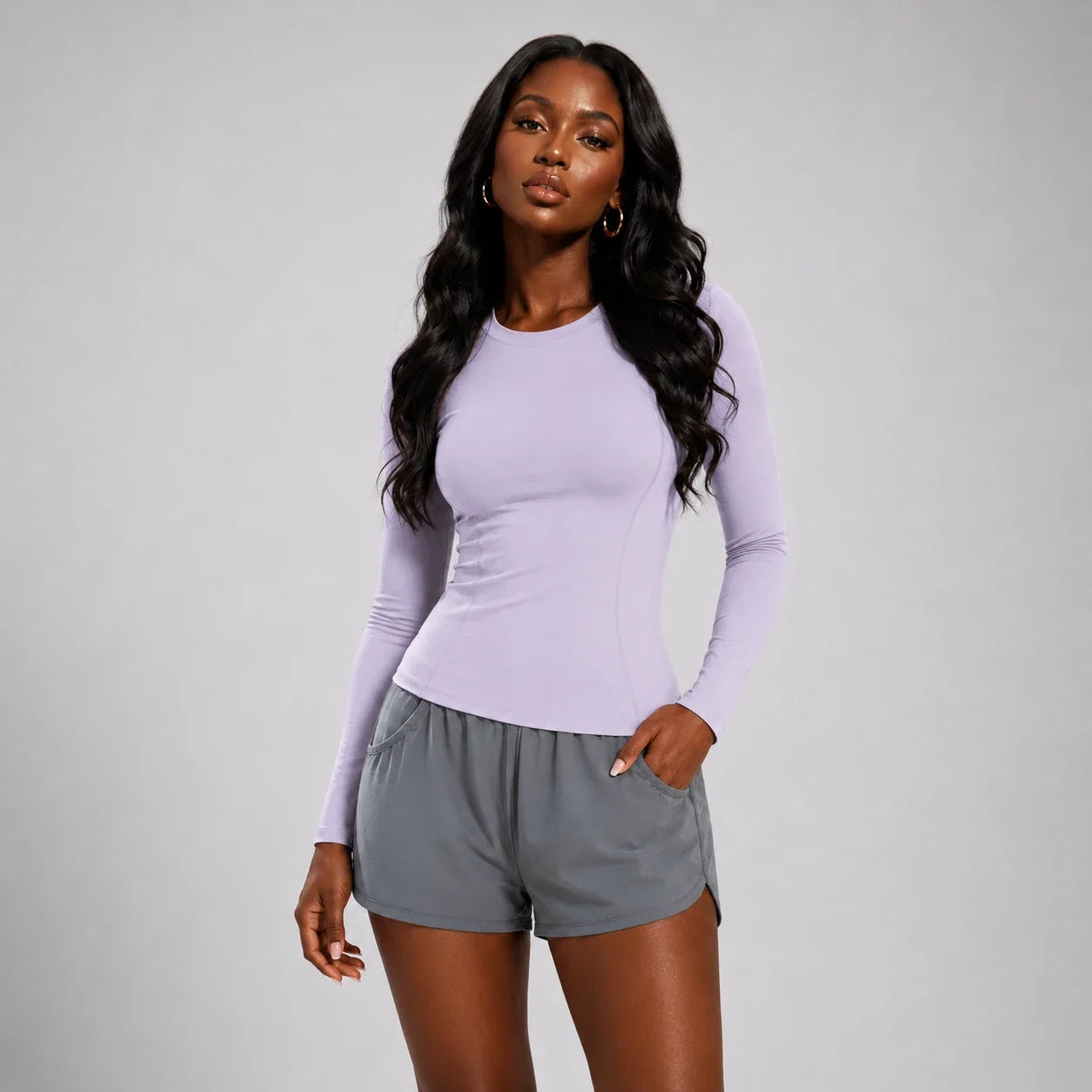 Contour Seam Long Sleeve Top WHD0606339-JYMC220