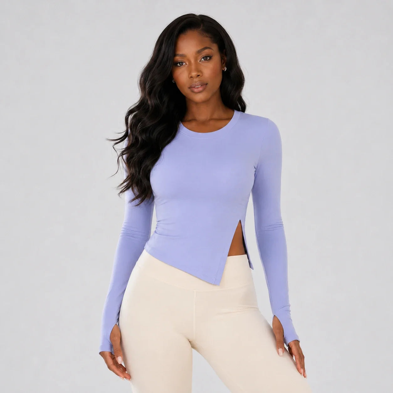 Asymmetric Side Slit Active Top WHD0606340-JYMC183