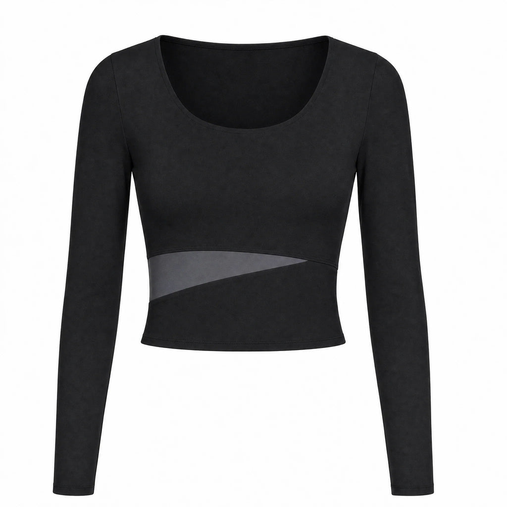 Asymmetric Cutout Long Sleeve Top WHD0606345-JYMC023