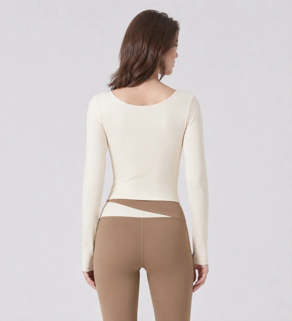 Asymmetric Cutout Long Sleeve Top WHD0606345-JYMC023