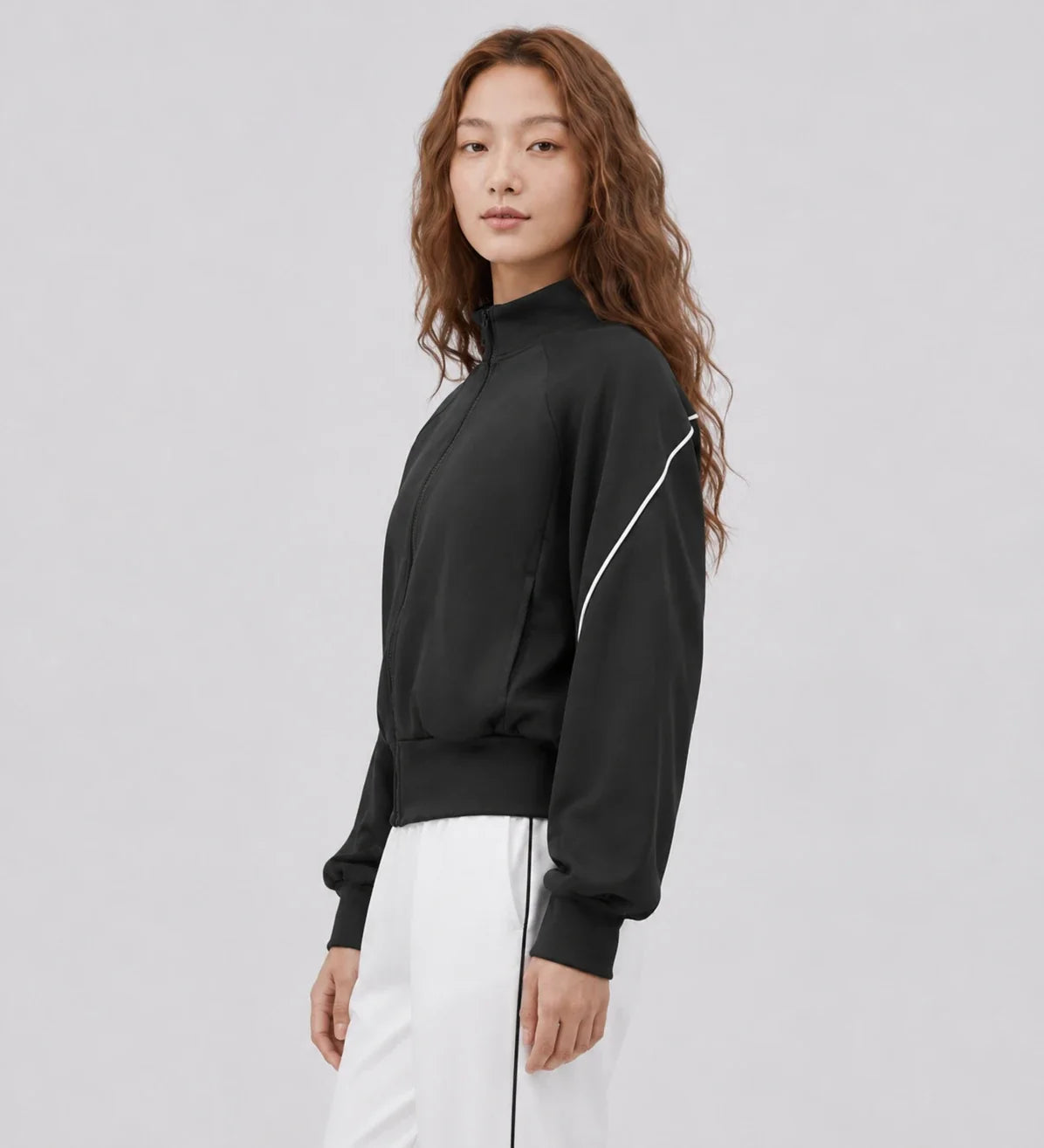 Contrast Piping Zip Jacket WHD0606356-JYMW194