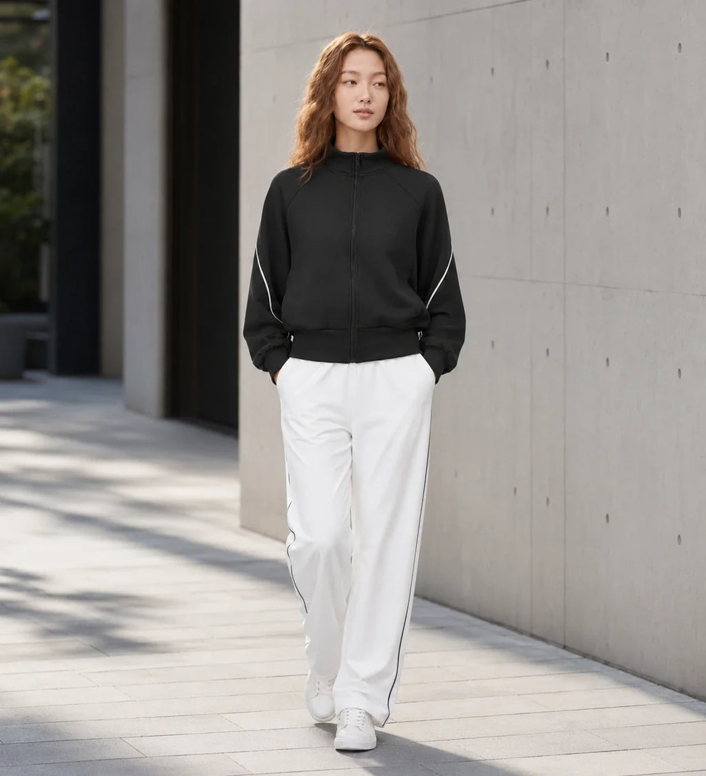Contrast Piping Zip Jacket WHD0606356-JYMW194
