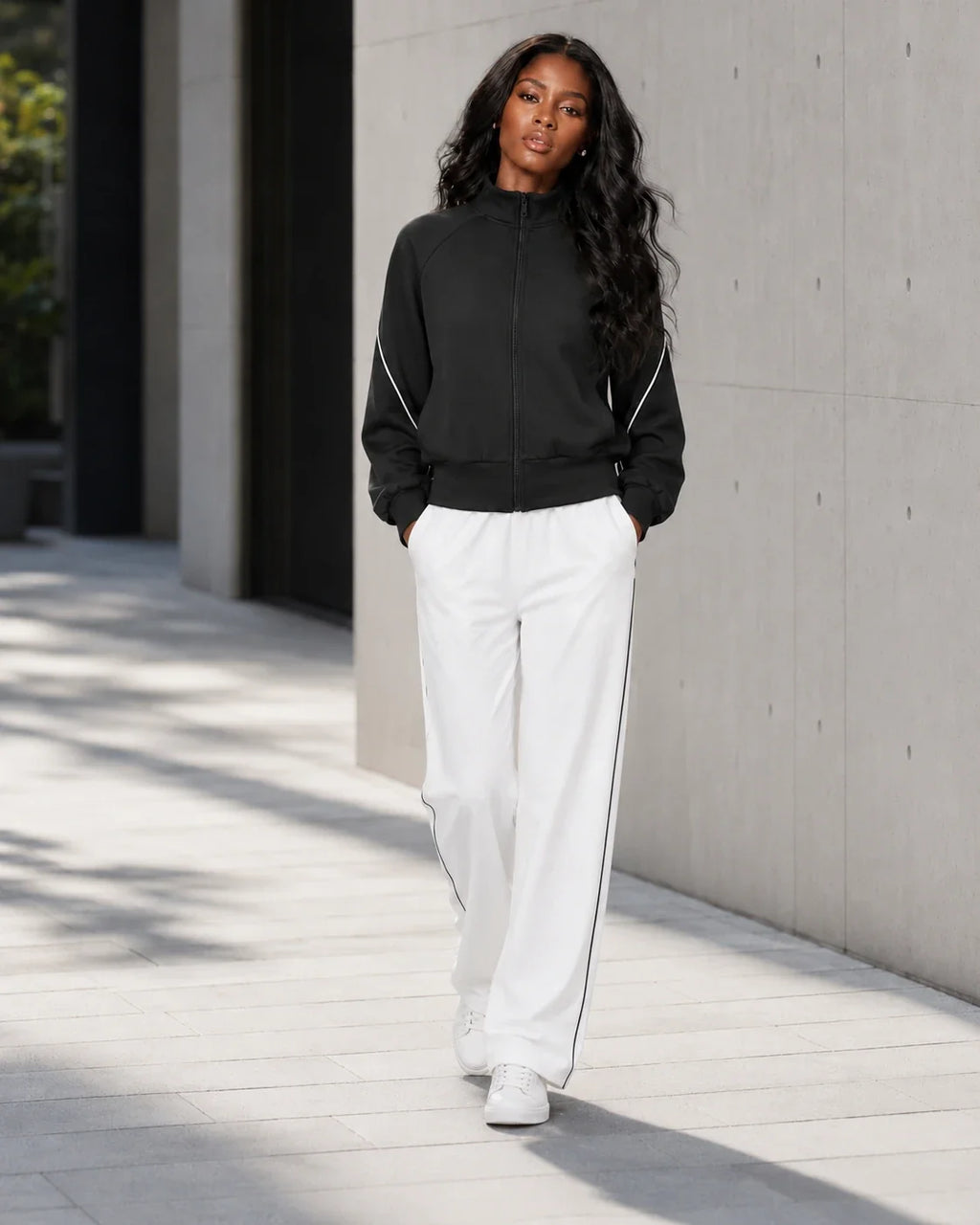 Contrast Piping Zip Jacket WHD0606356-JYMW194