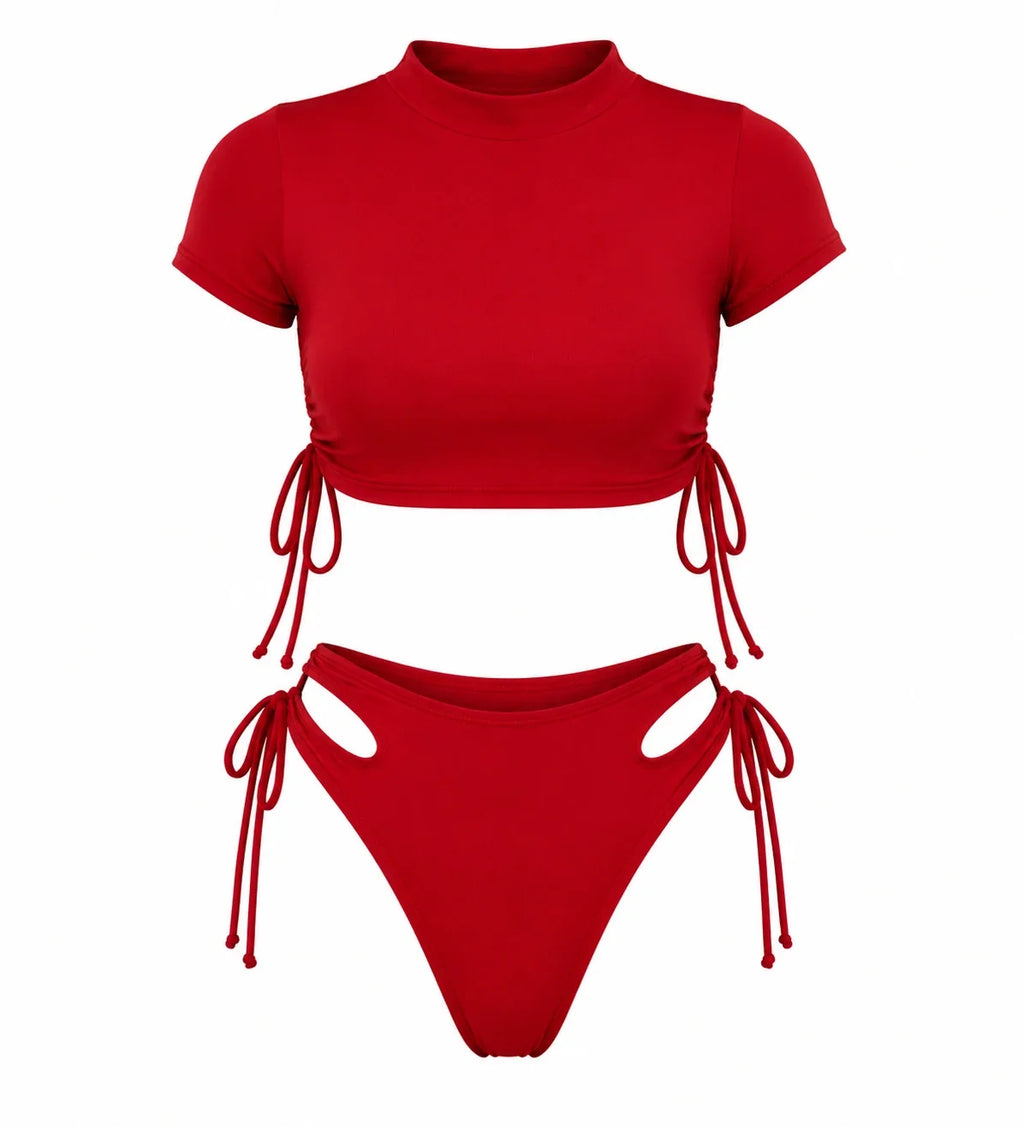 Ruched Tie Swim Set WHD0606357-KA-23117-02