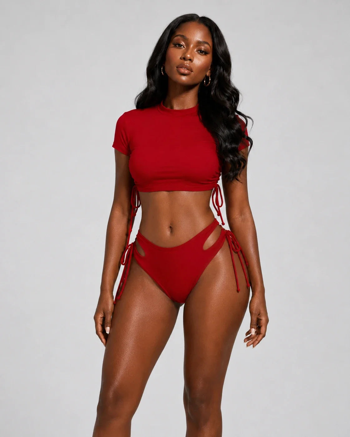 Ruched Tie Swim Set WHD0606357-KA-23117-02