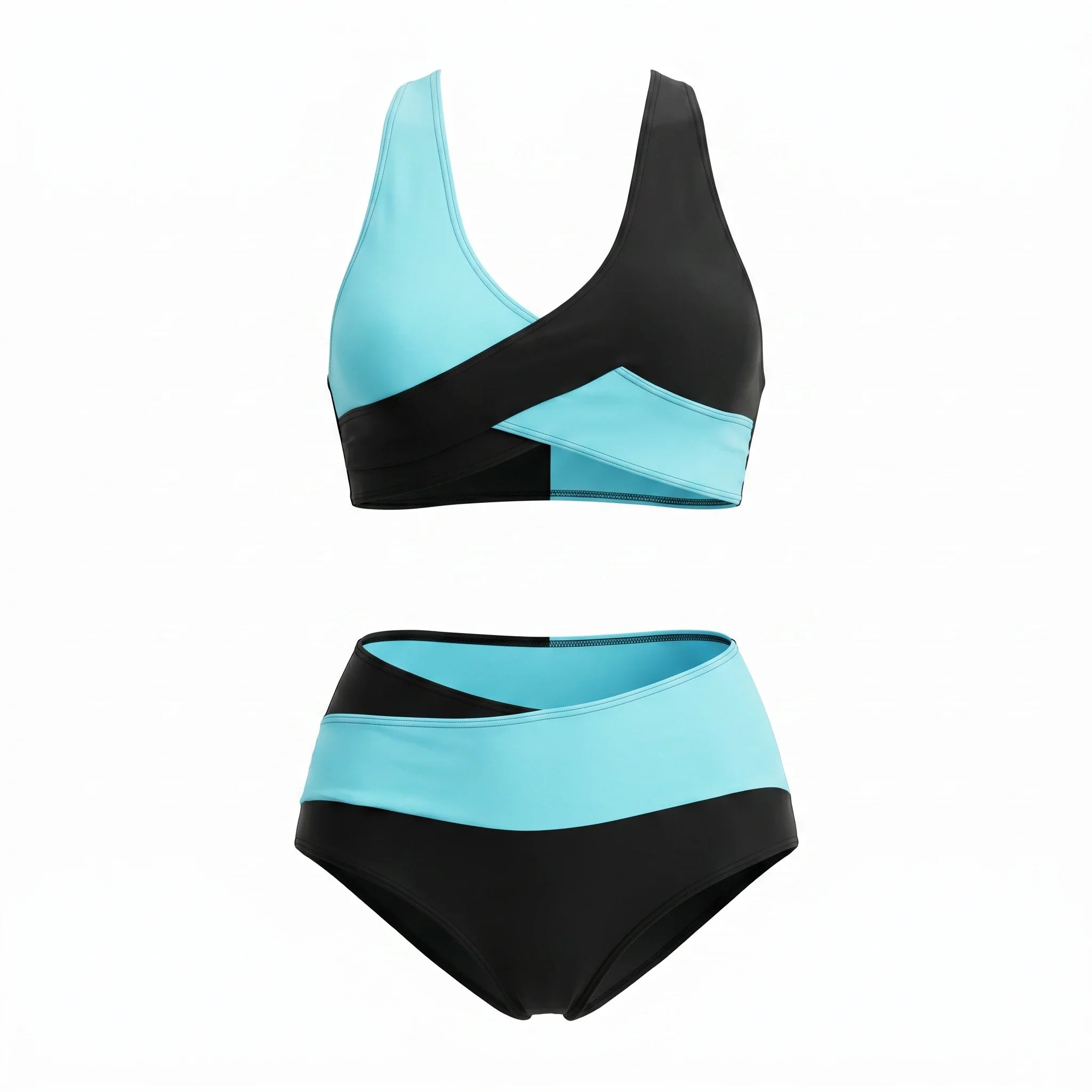 Colorblock Crossover Bikini Set WHD0606359-KA-P95-01