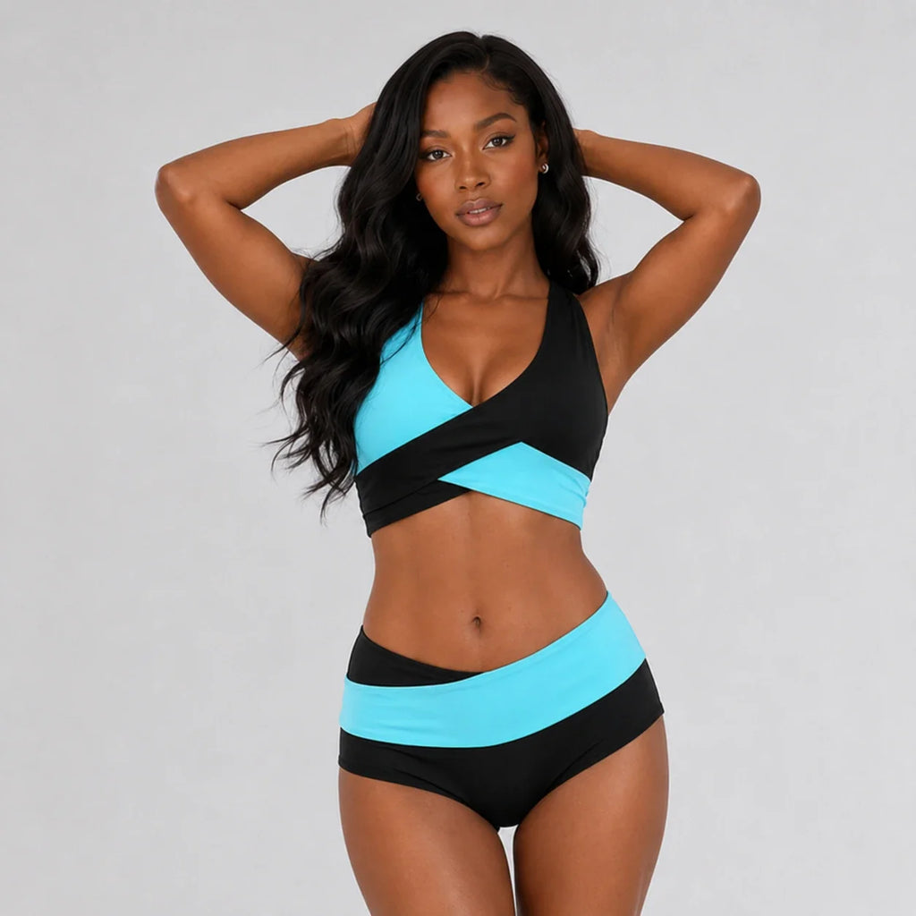 Colorblock Crossover Bikini Set WHD0606359-KA-P95-01