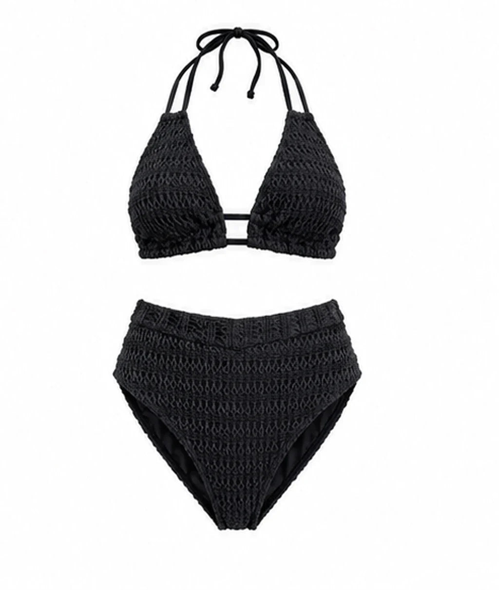 Textured Halter Bikini Set WHD0606360-KA-P273-01