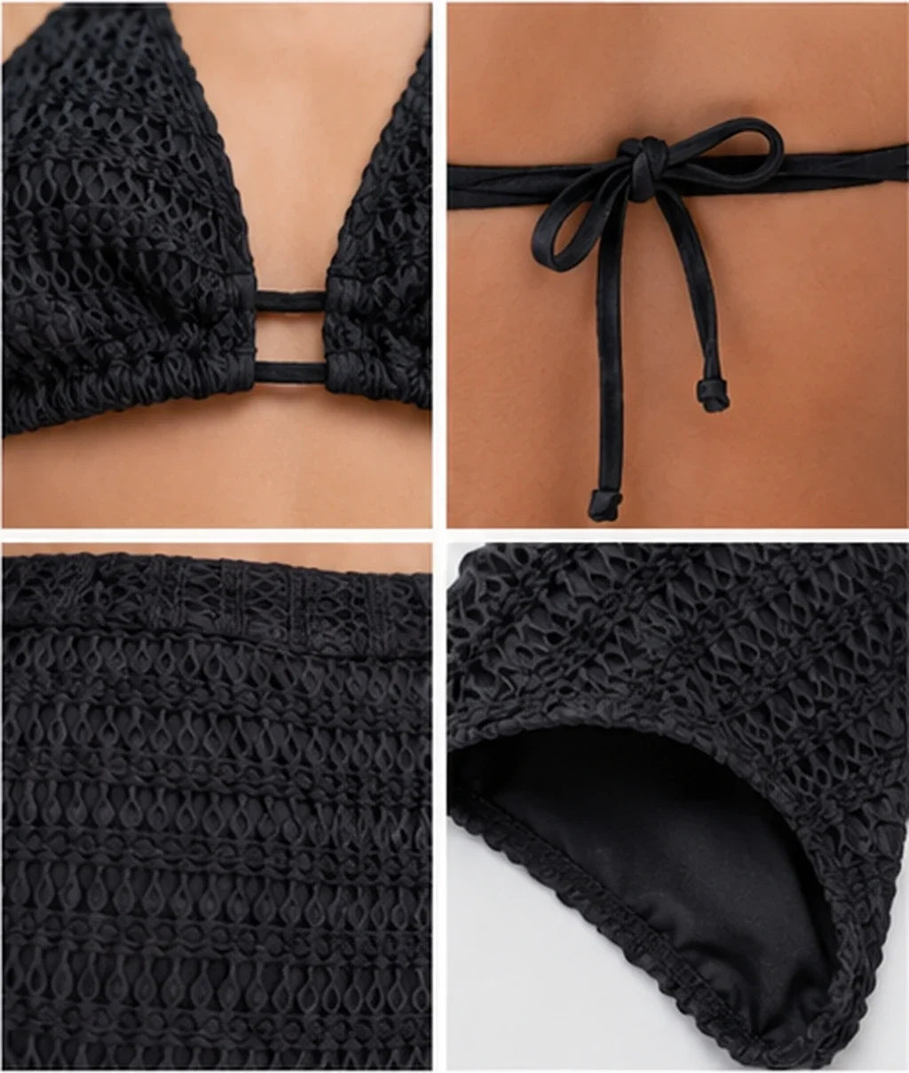 Textured Halter Bikini Set WHD0606360-KA-P273-01