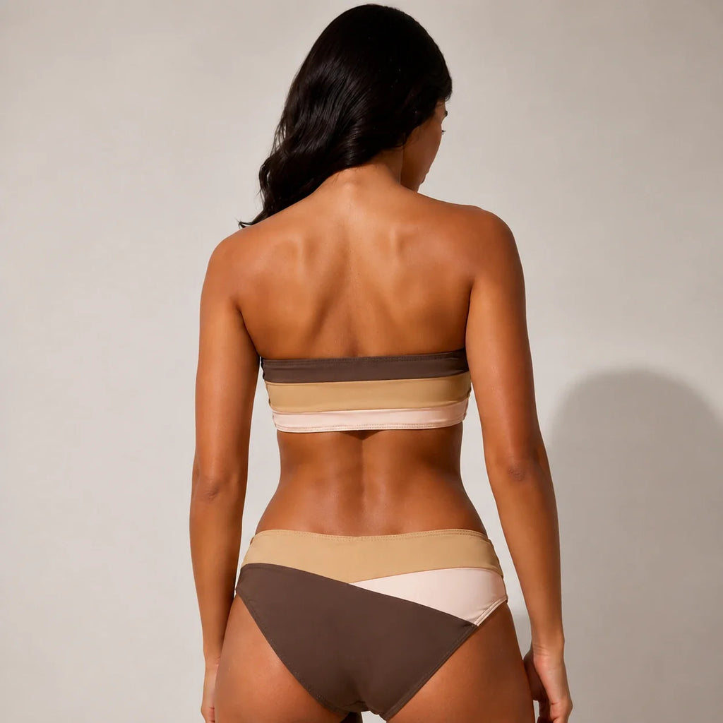 Colorblock Bandeau Bikini Set WHD0606361-KA-P269-09
