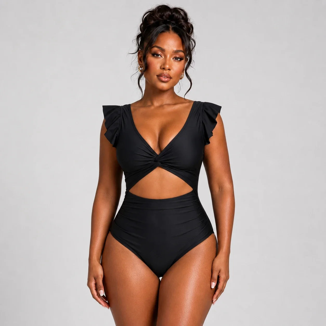 Flutter Sleeve Cutout Swimsuit WHD0606363-KA-22020-01