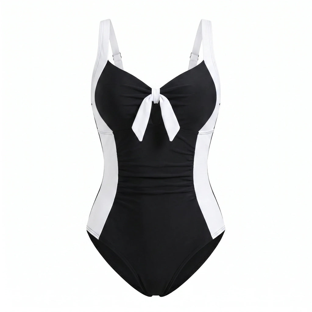 Colorblock Bow One-Piece Swimsuit WHD0606365-KA-P426-01